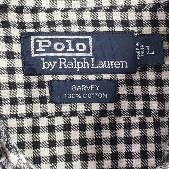 Polo Ralph Lauren Western Shirt Men's L Black White Plaid LS Button Down Garvey - Picture 5 of 10